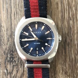 Gucci watch- blue and red worn-